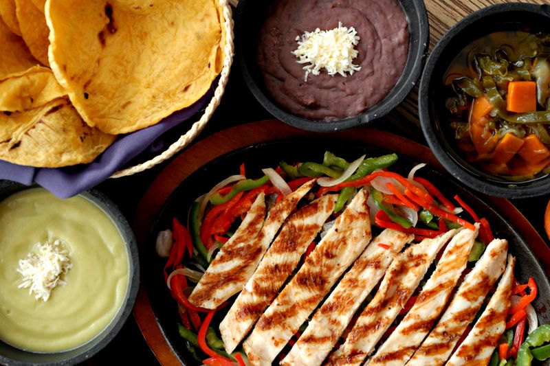 Chicken Fajita Burrito with grilled peppers and onions